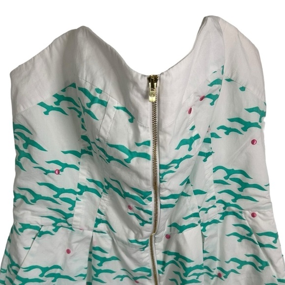 Lilly Pulitzer Marisa Flock of Seagulls Halter Dress Teal Pink White Size 10 - Picture 16 of 16